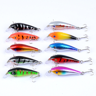 10 Colors 5.7CM/4.4g 8# Hooks Mullet,Perch,Catfish Plastic ABS Fishing Bait Minnow Lures